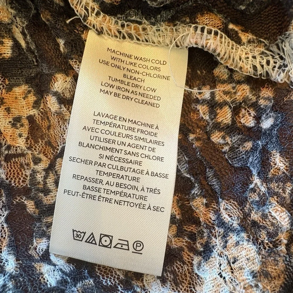 Free People Women's Size S Out For The Night Top Tunic Snake Print Drape‎ Hem